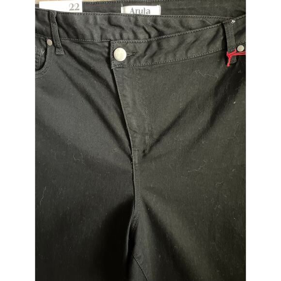 Arula Plus 28.5”‎ High-Rise Cross-Waist Straight Fit Stretch Black Jeans Size 22 - Picture 6 of 9